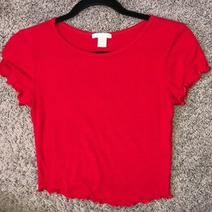 RED cropped T-shirt